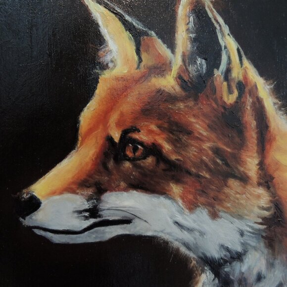 Signed - Original Oil Painting - Canadian Artist - Fox - Picture 2 of 3